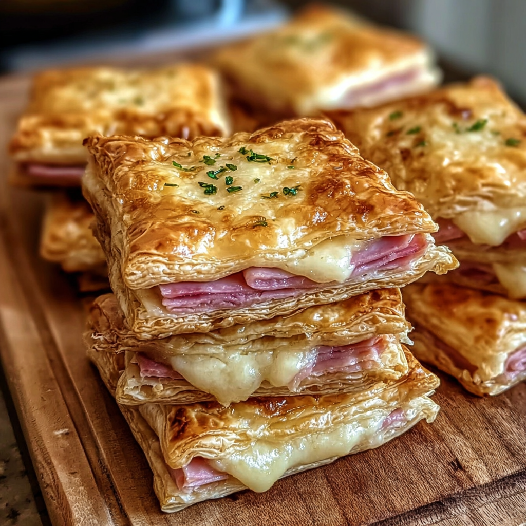 Ham and Cheese Puff Pastry Squares
