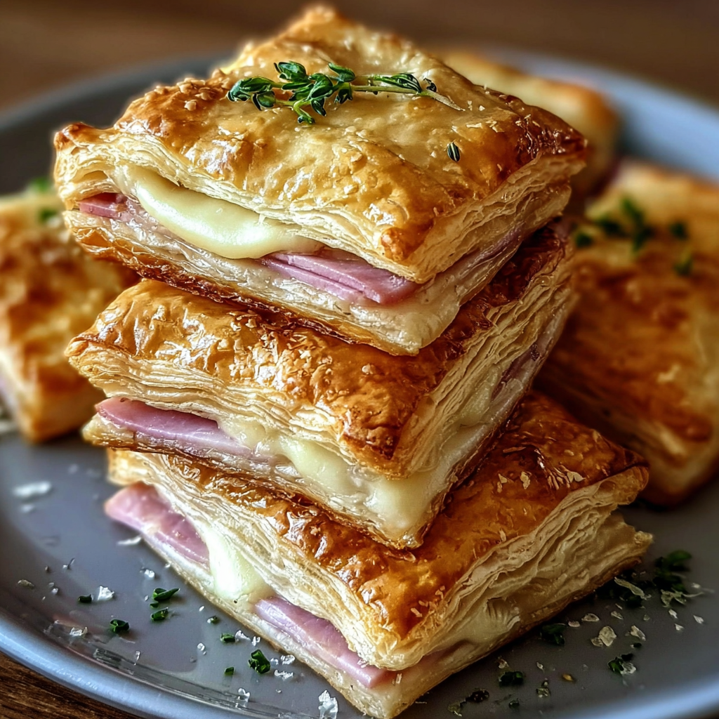 Ham and Cheese Puff Pastry Squares