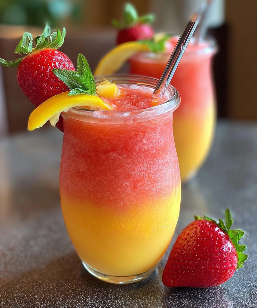 Frozen Mango Strawberry Lemonade