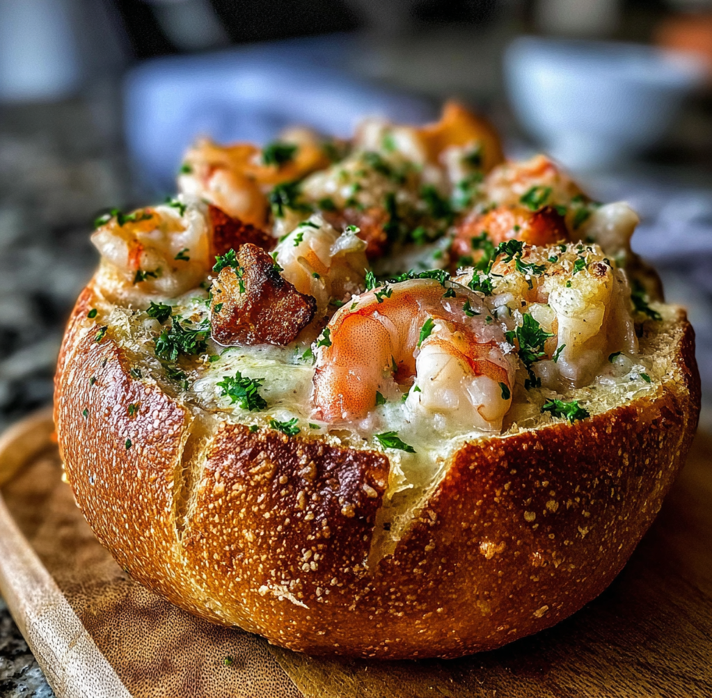 Stuffed Seafood Bread Bowl