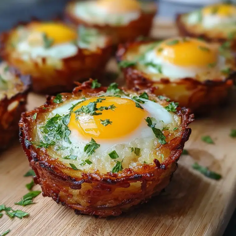 Eggs in Crispy Hash Brown Baskets