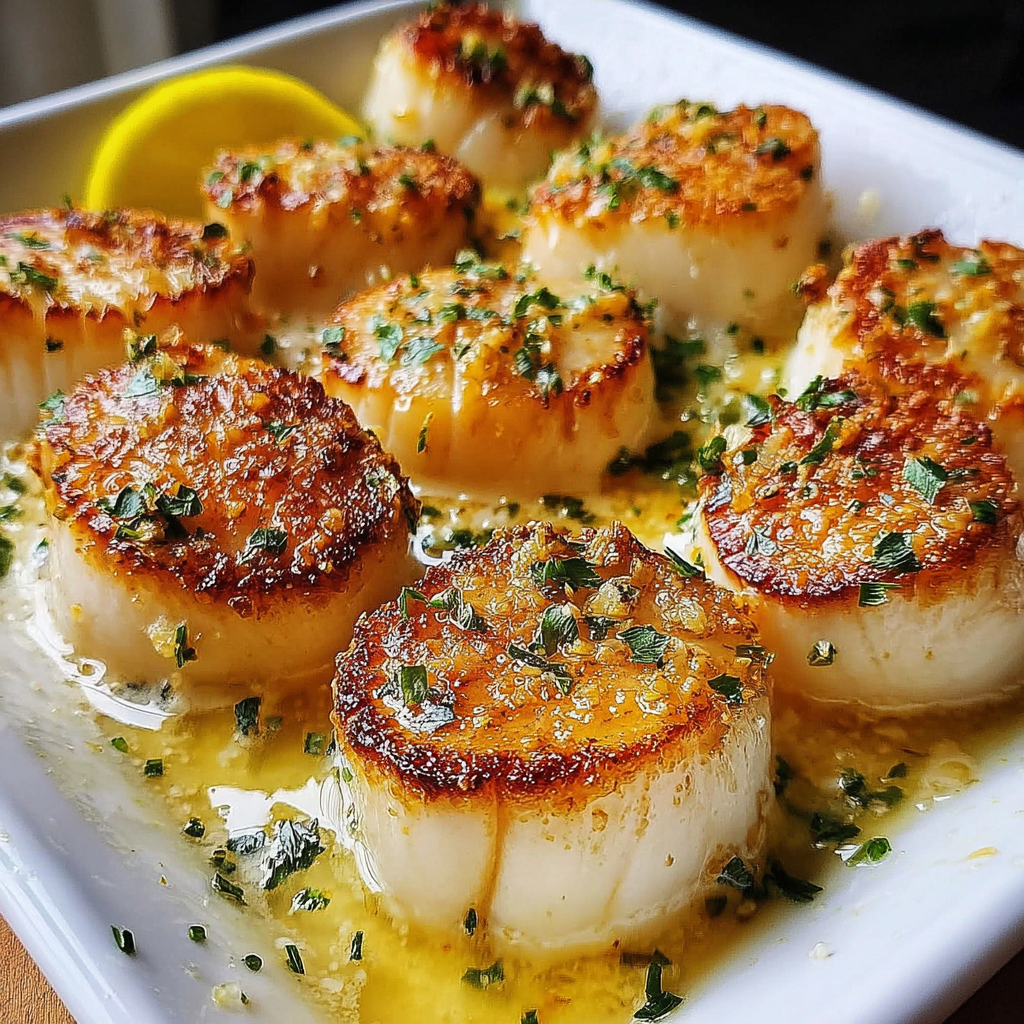 Garlic Butter Baked Scallops