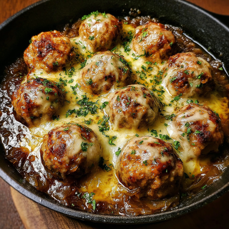 French Onion Meatballs