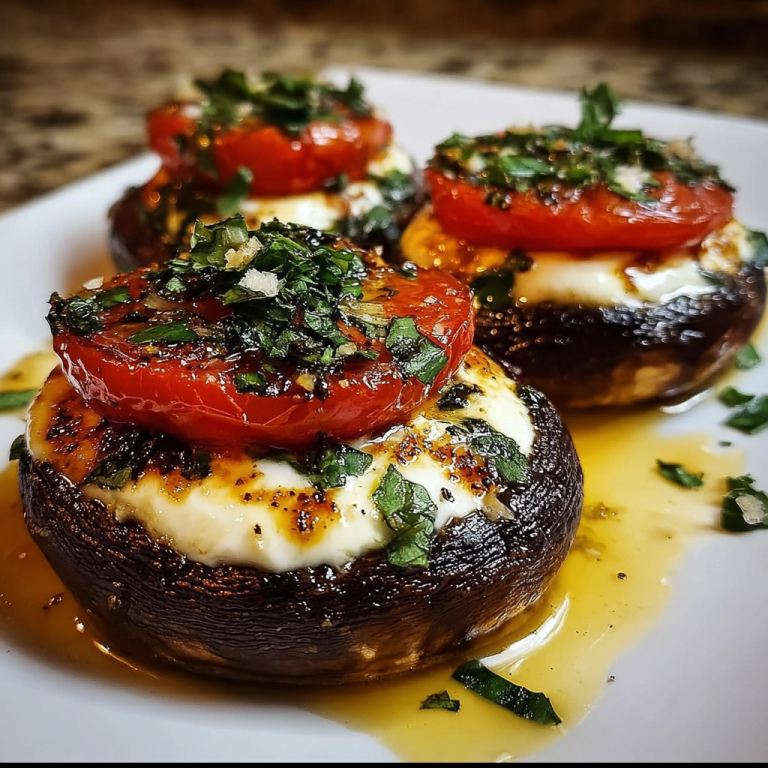 Caprese Stuffed Garlic Butter Portobellos