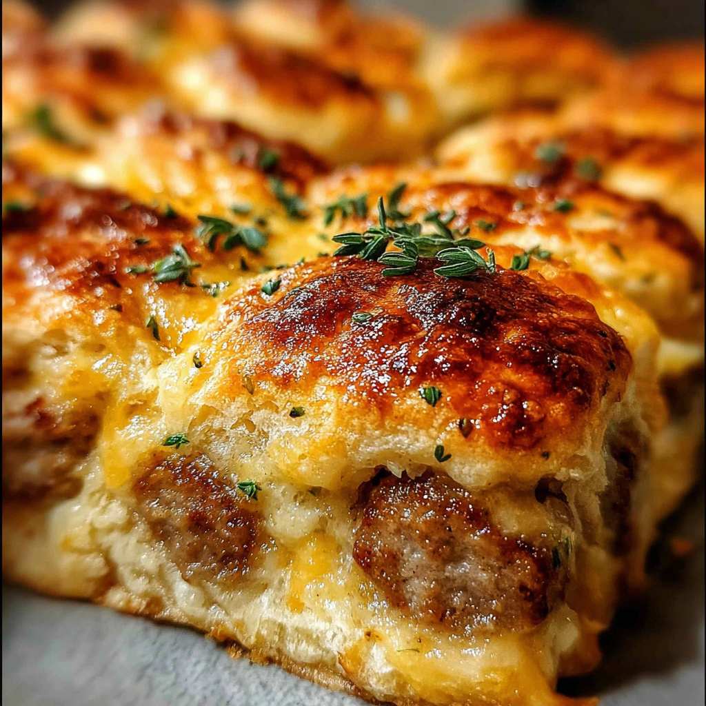 Sausage Cheese Butter Swim Biscuits