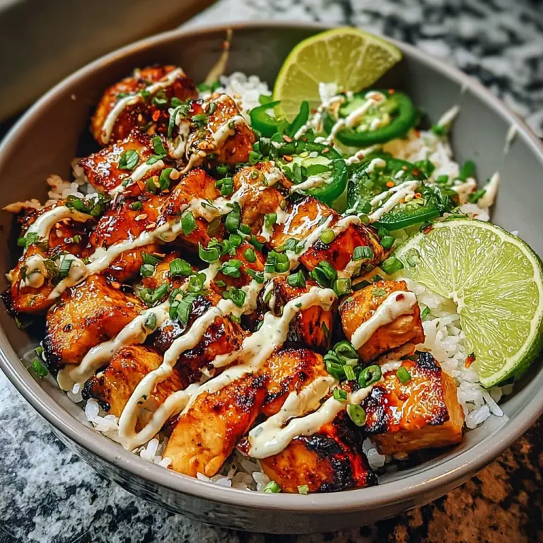 Sweet Chili Chicken Bowl with Coconut Lime Drizzle