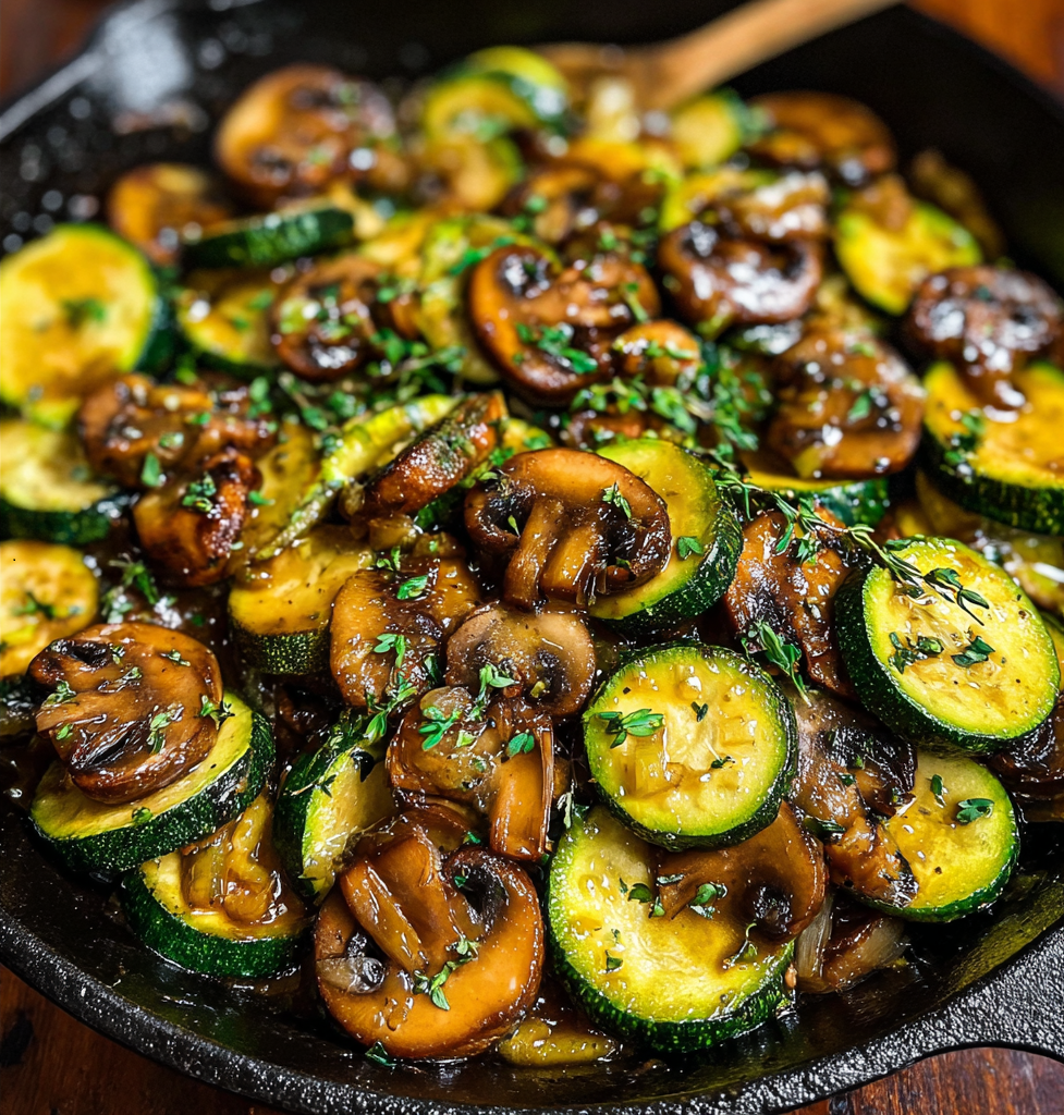 Skillet Zucchini and Mushrooms