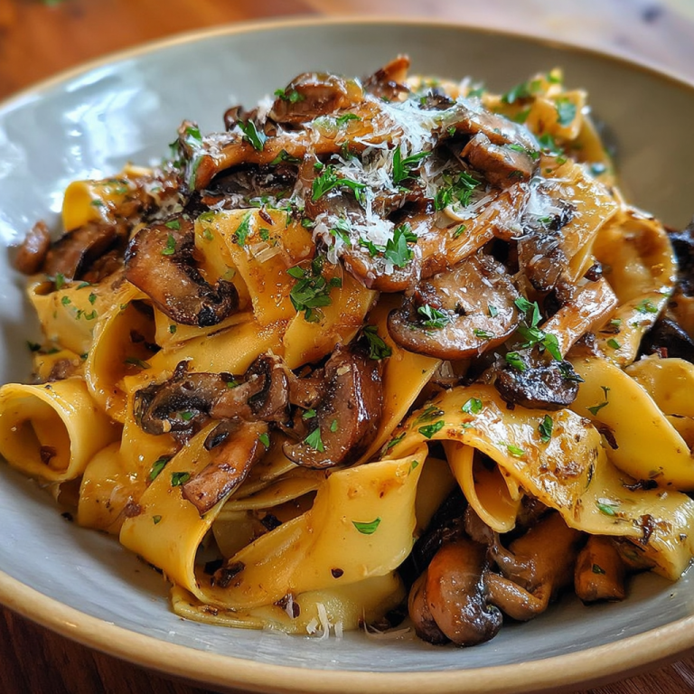 Caramelized Wild Mushroom Pappardelle Pasta