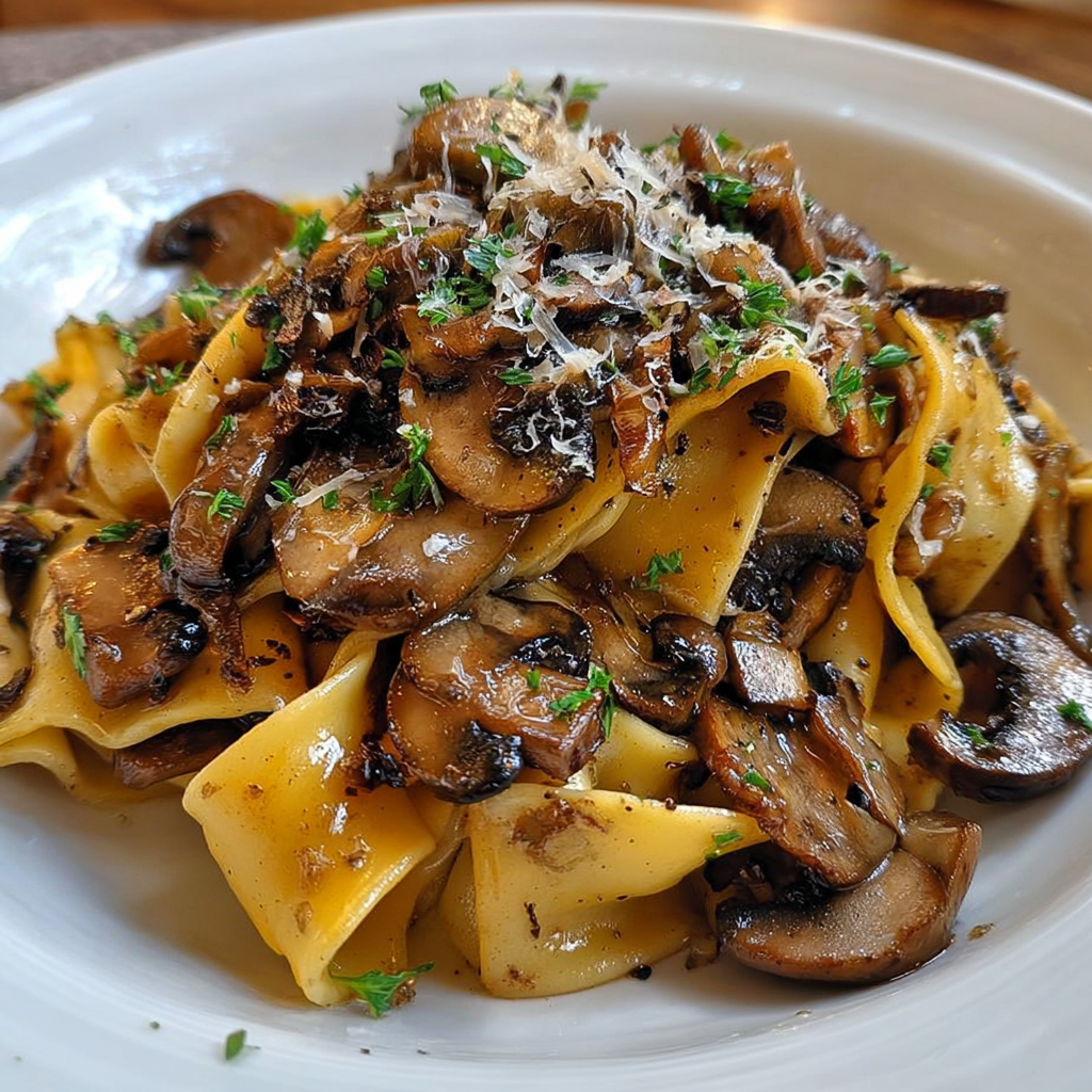 Caramelized Wild Mushroom Pappardelle Pasta
