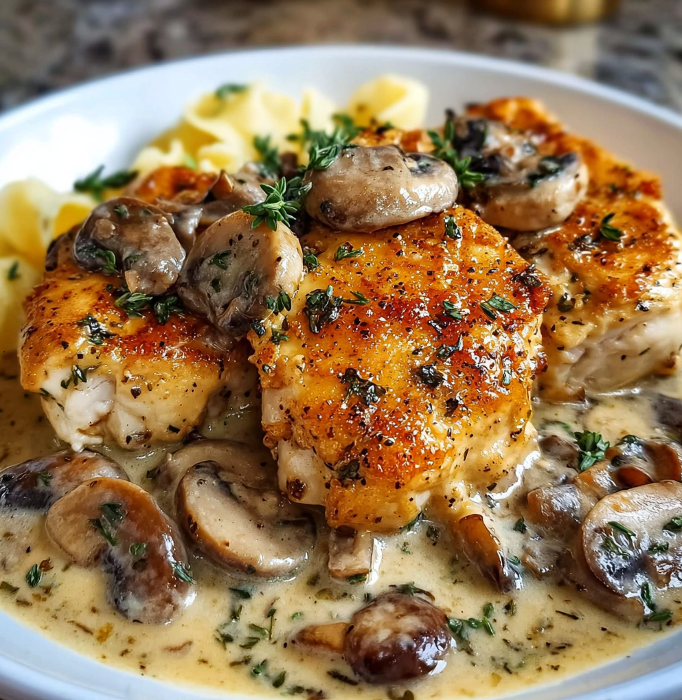 Mushroom Asiago Chicken