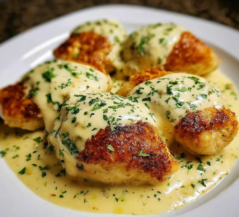 Chicken Pillows with Creamy Parmesan Sauce