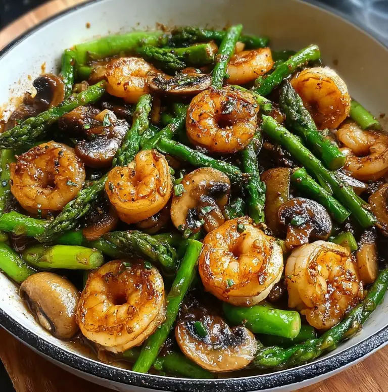 Shrimp and Asparagus Stir-Fry with Mushrooms