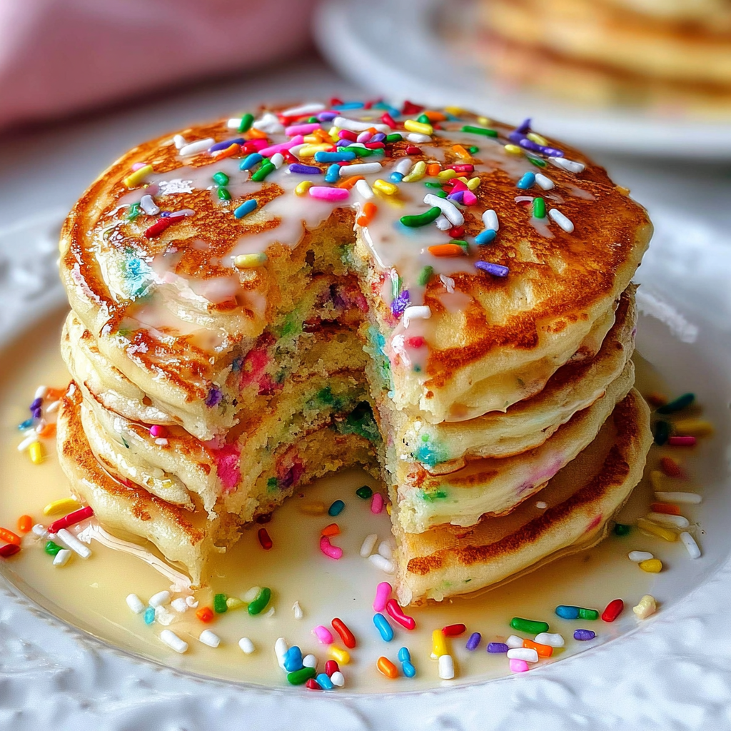 Cake Batter Funfetti Pancakes