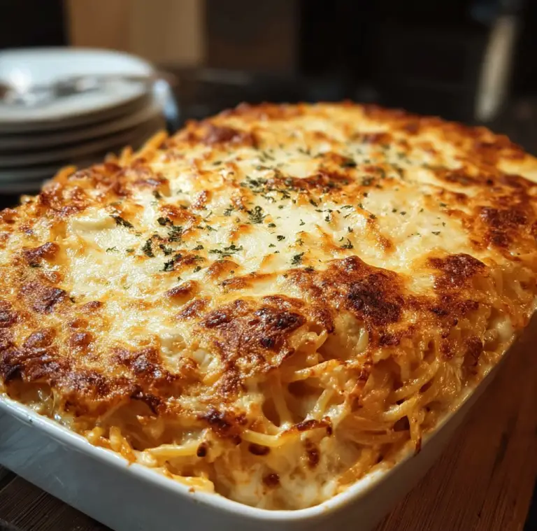 Baked Cream Cheese Spaghetti Casserole