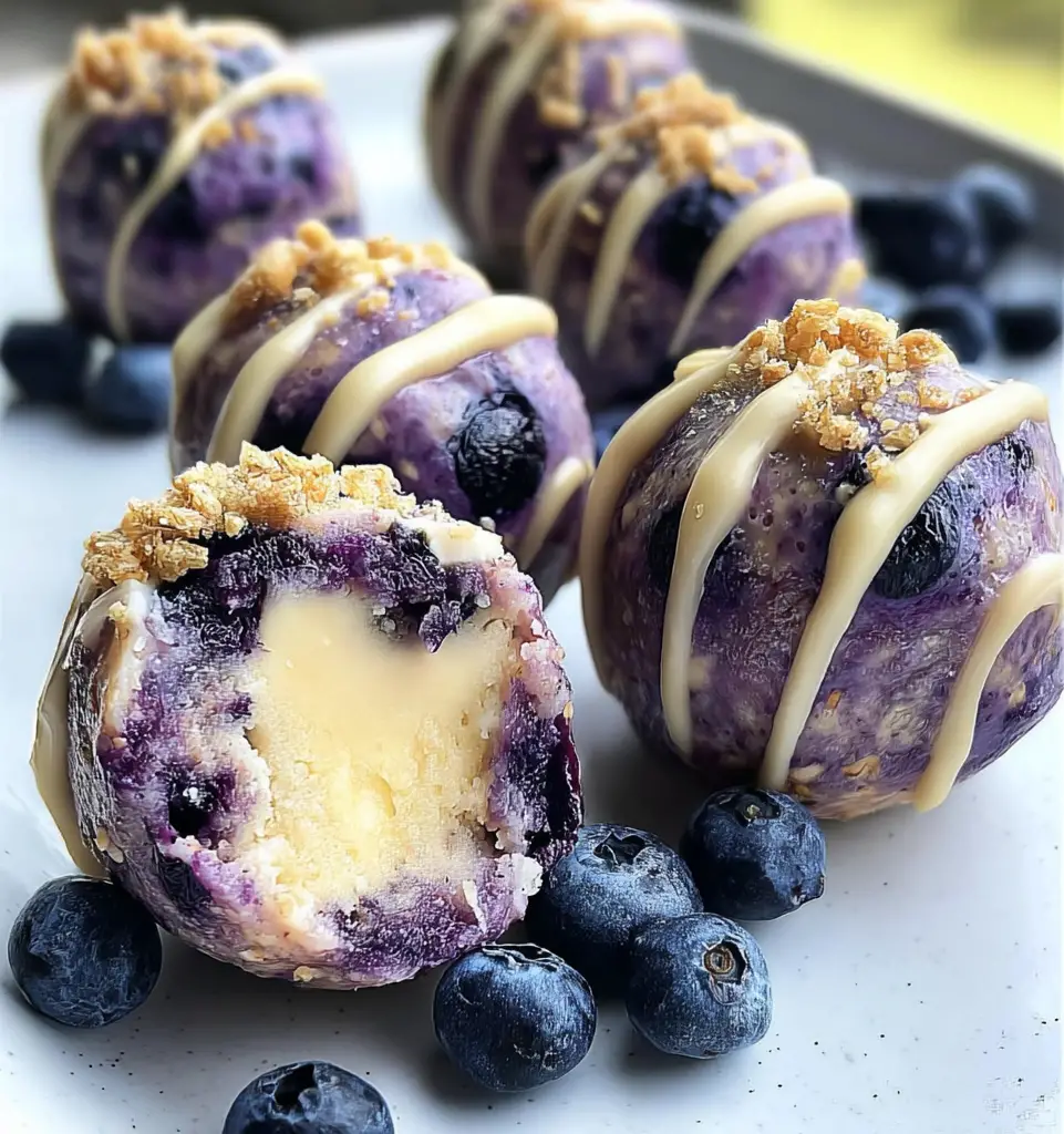 Blueberry Cheesecake Protein Bites