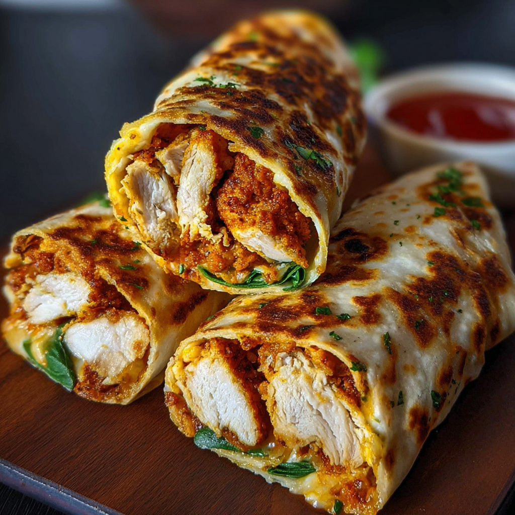 Crispy Air Fryer Chicken & Mozzarella Wraps