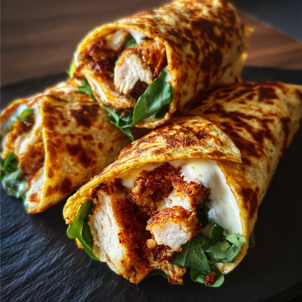 Crispy Air Fryer Chicken & Mozzarella Wraps Recipe
