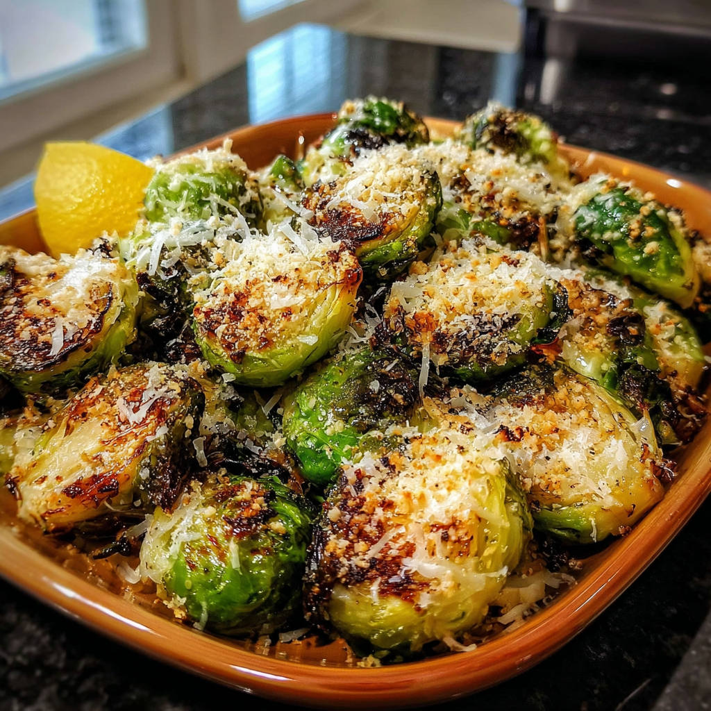 Garlic Parmesan Roasted Brussels Sprouts