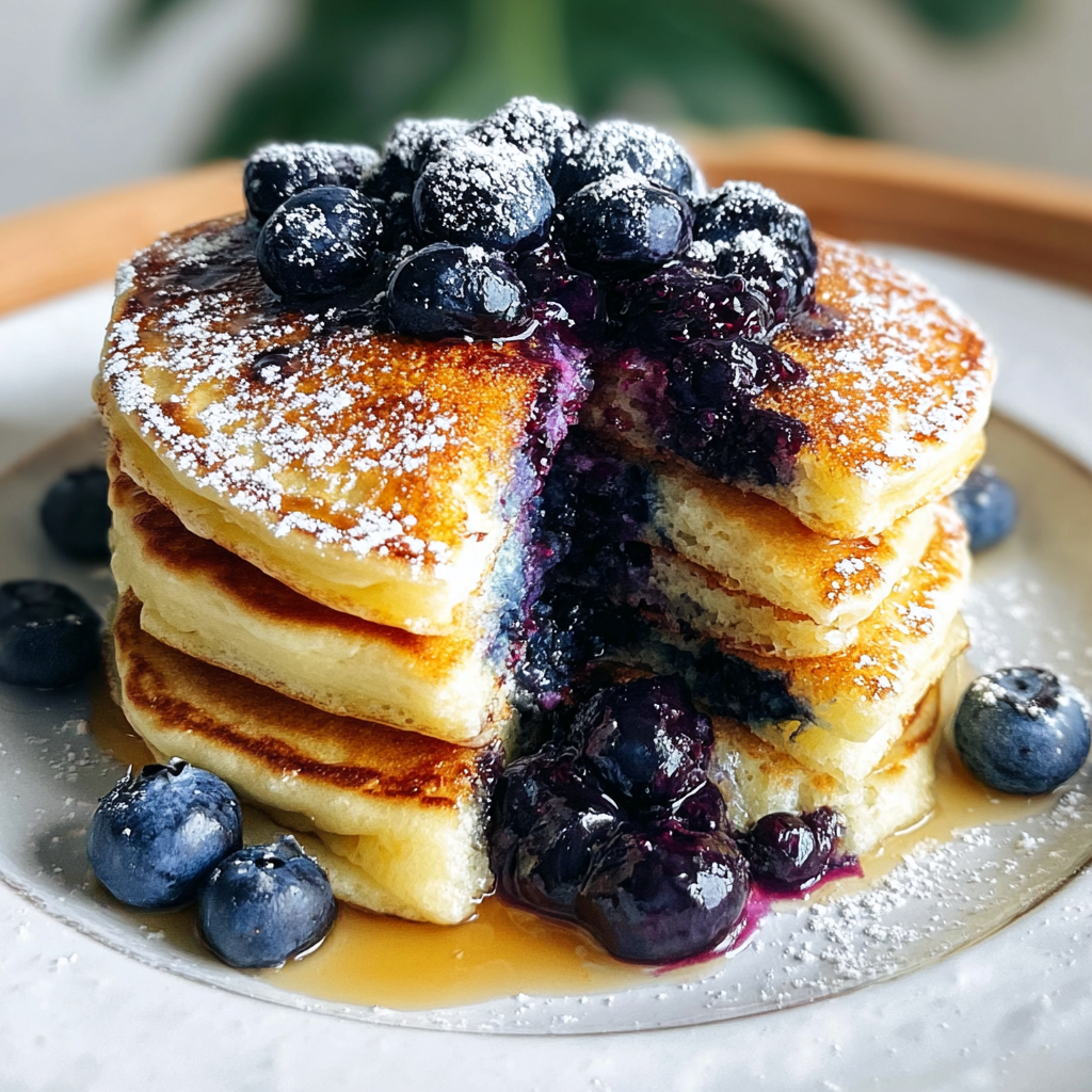Fluffy Blueberry Pancakes