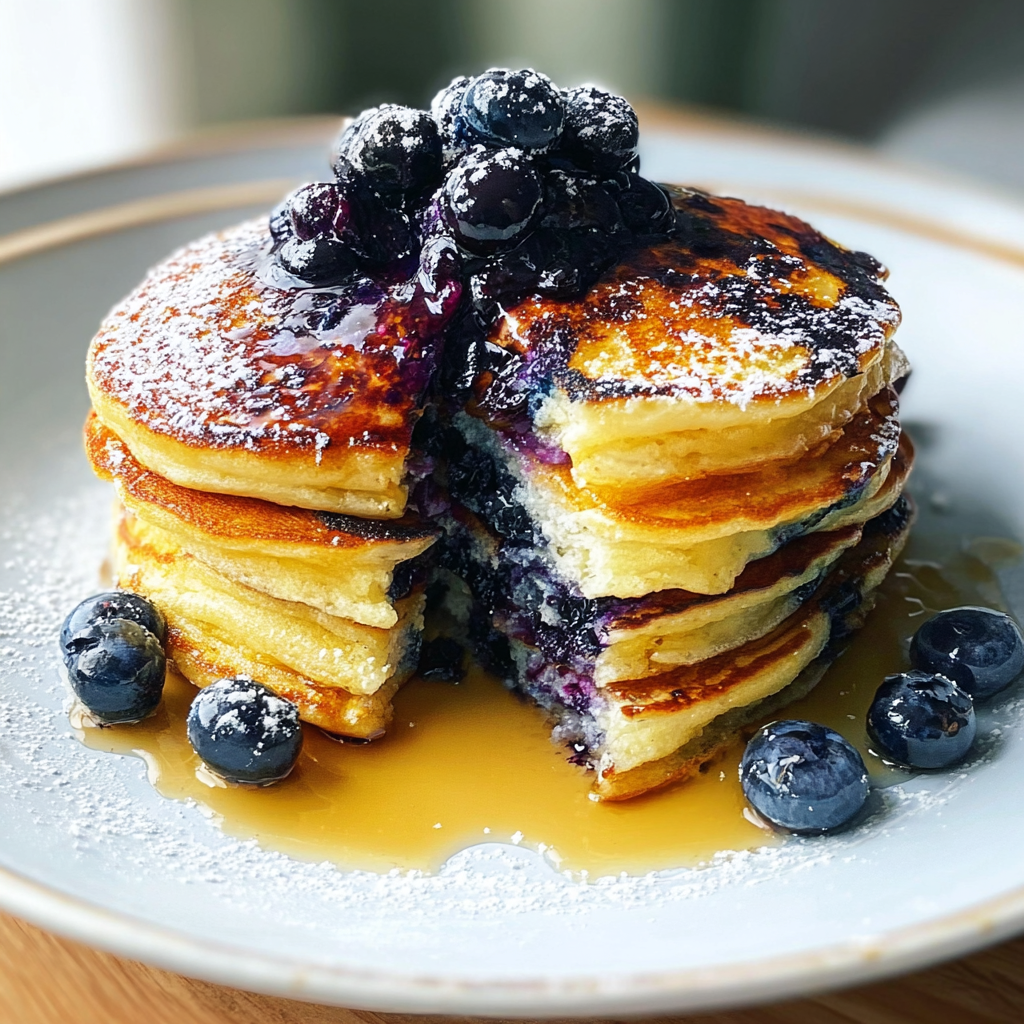 Fluffy Blueberry Pancakes