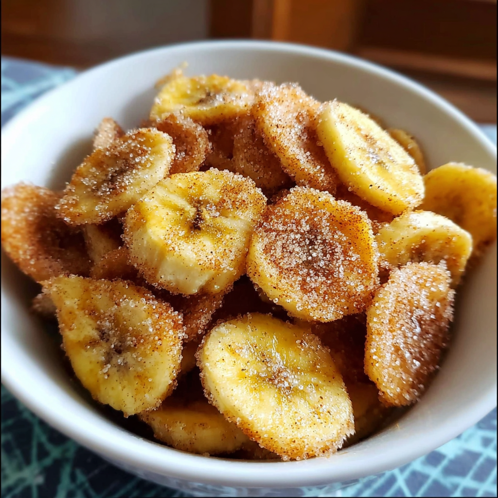 Cinnamon-Sugar Air Fryer Banana Chips
