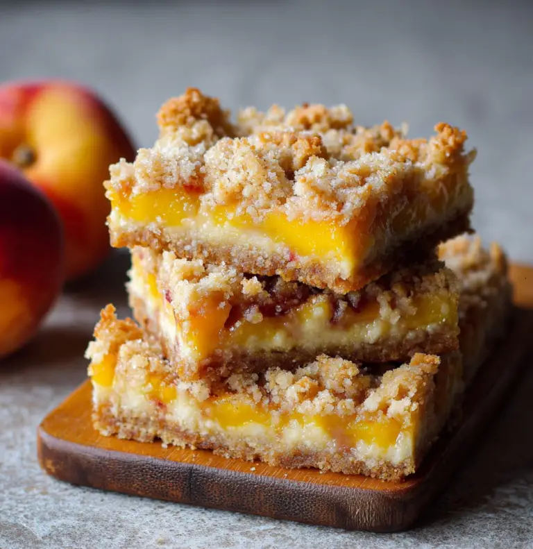 Peaches and Cream Crumble Bars