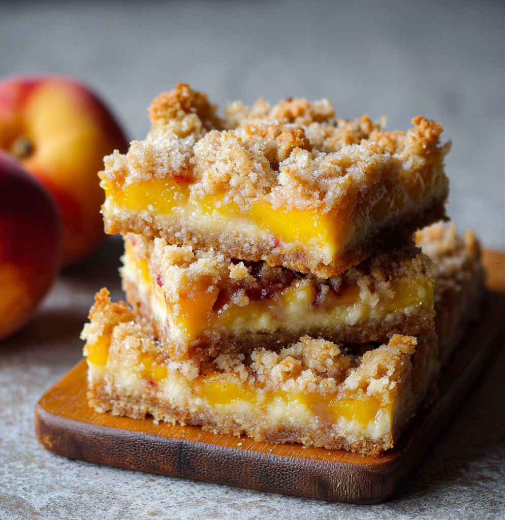 Peaches and Cream Crumble Bars