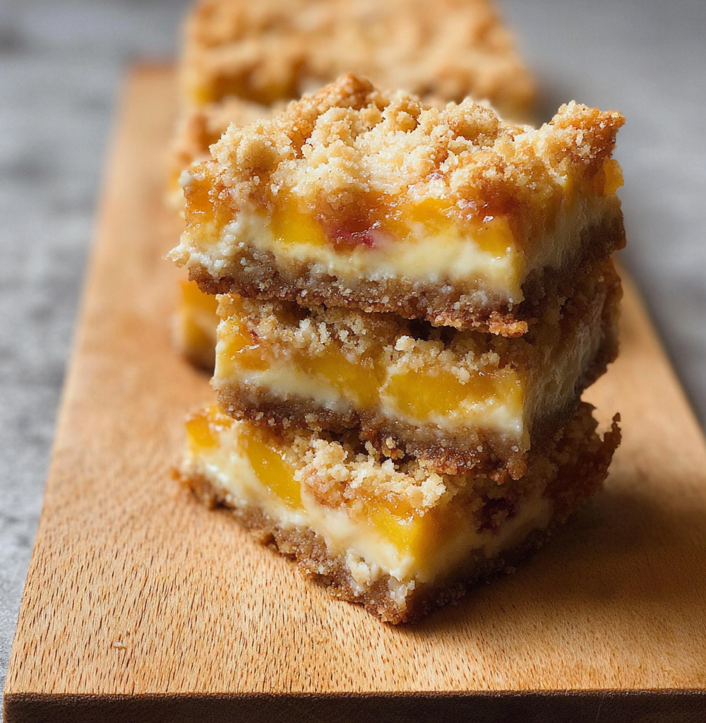 Peaches and Cream Crumble Bars