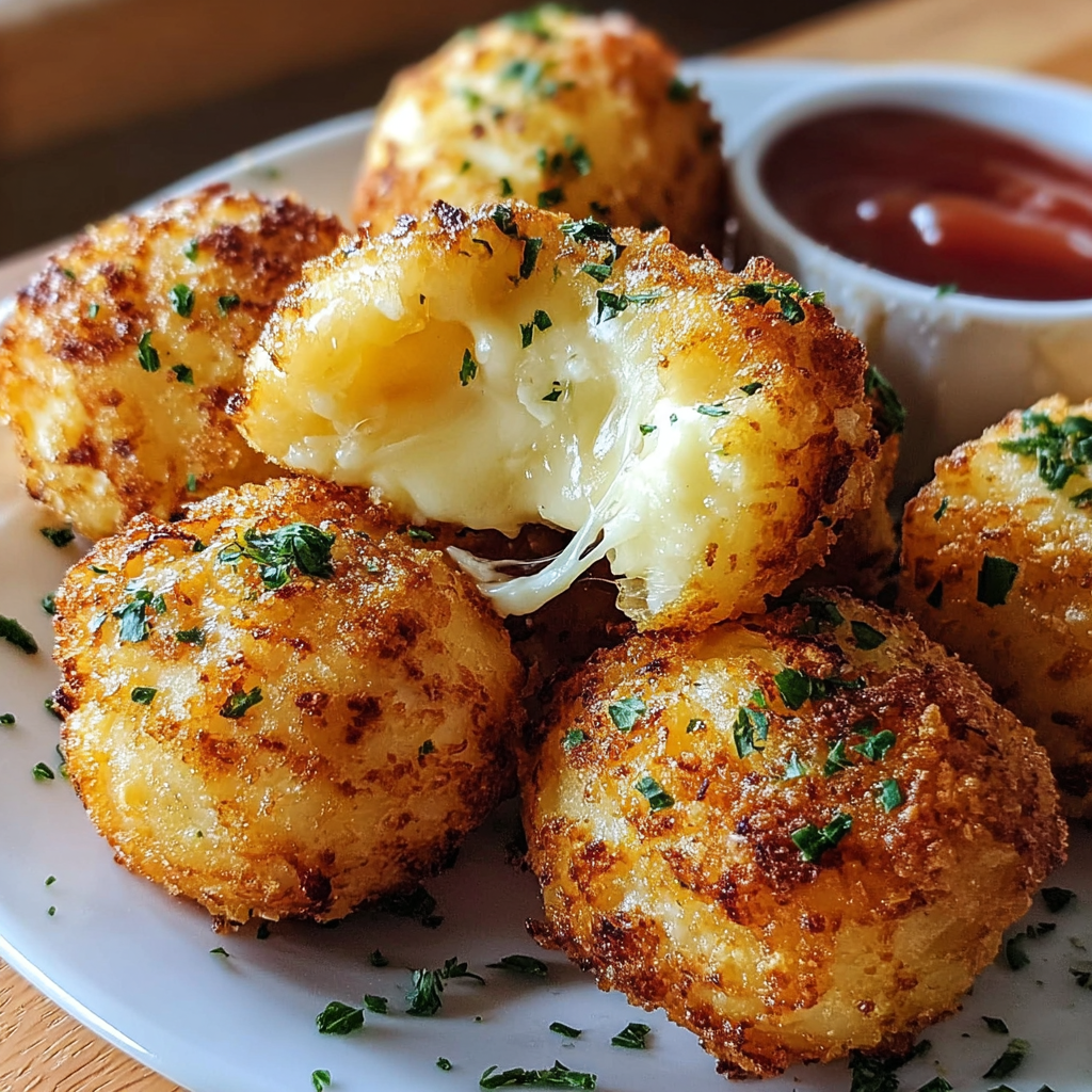 Air Fryer Cheesy Mashed Potato Balls |