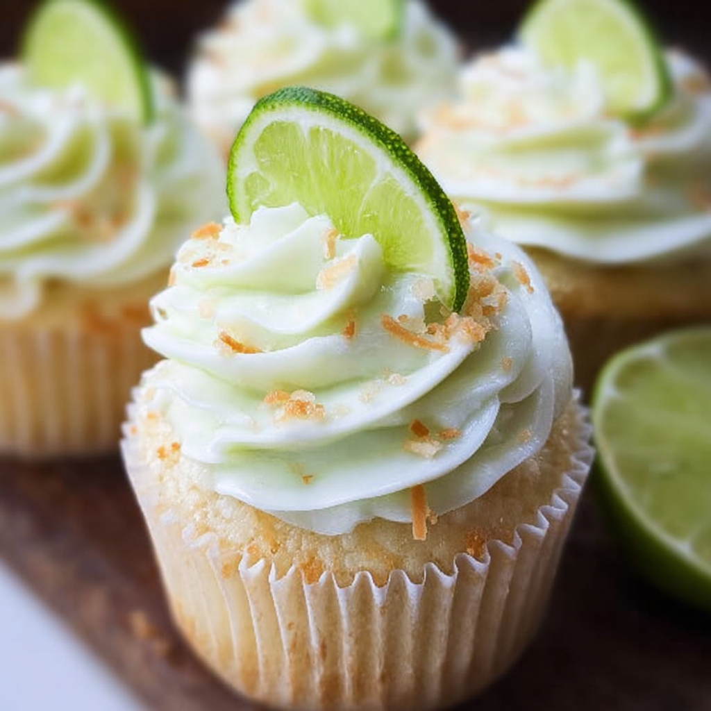 Coconut Cupcakes with Lime Buttercream Frosting