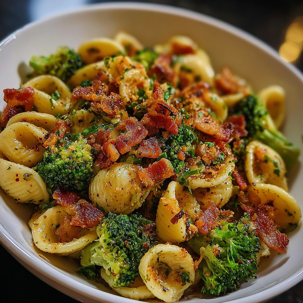 Spicy Bacon Broccoli Orecchiette