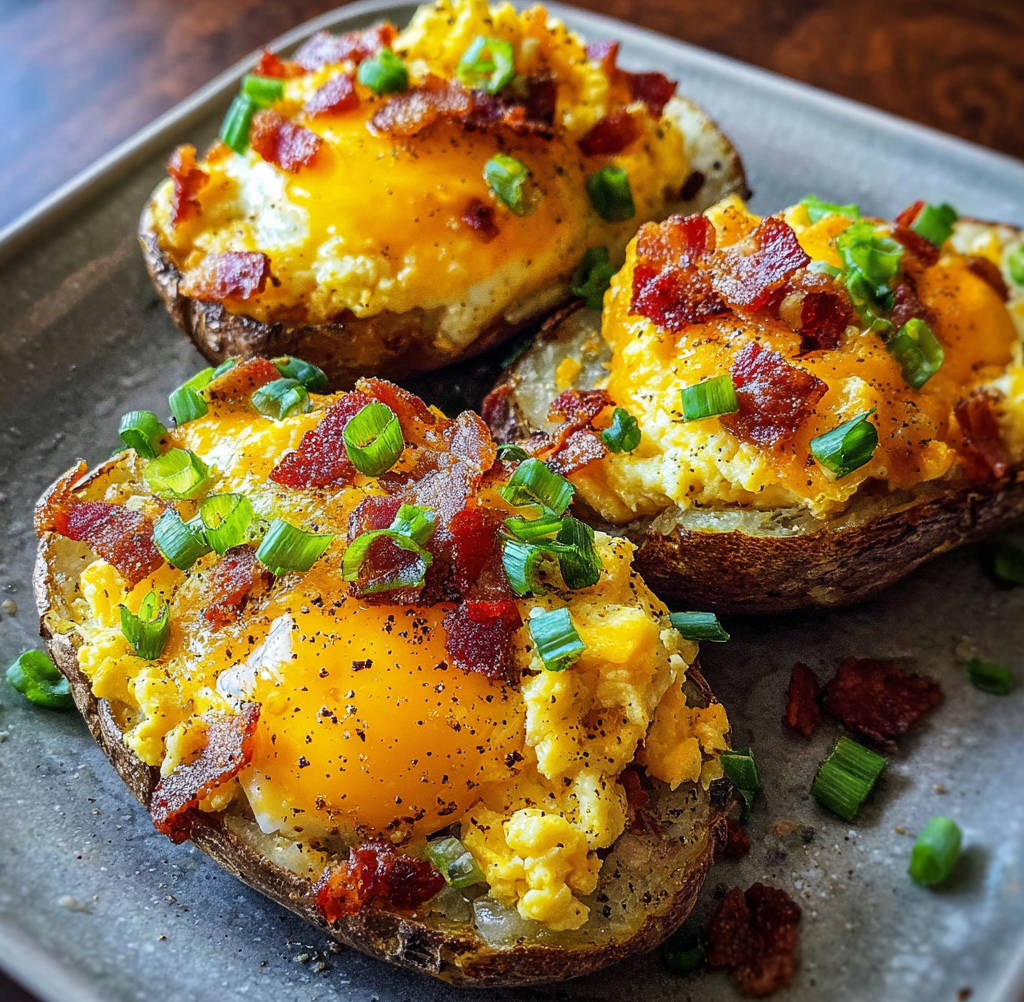 Twice Baked Loaded Breakfast Potatoes