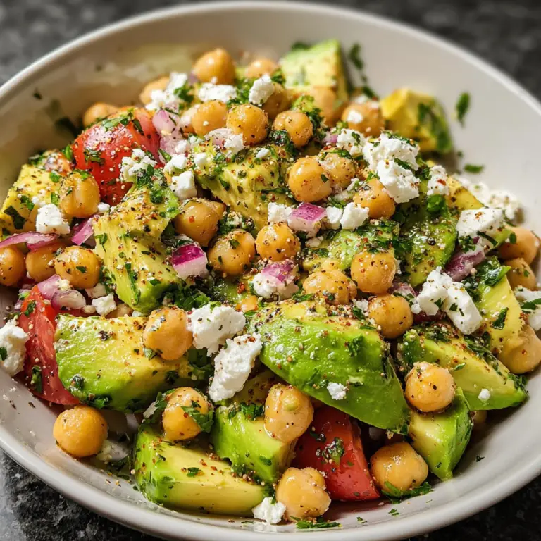 Chickpea Feta Avocado Salad