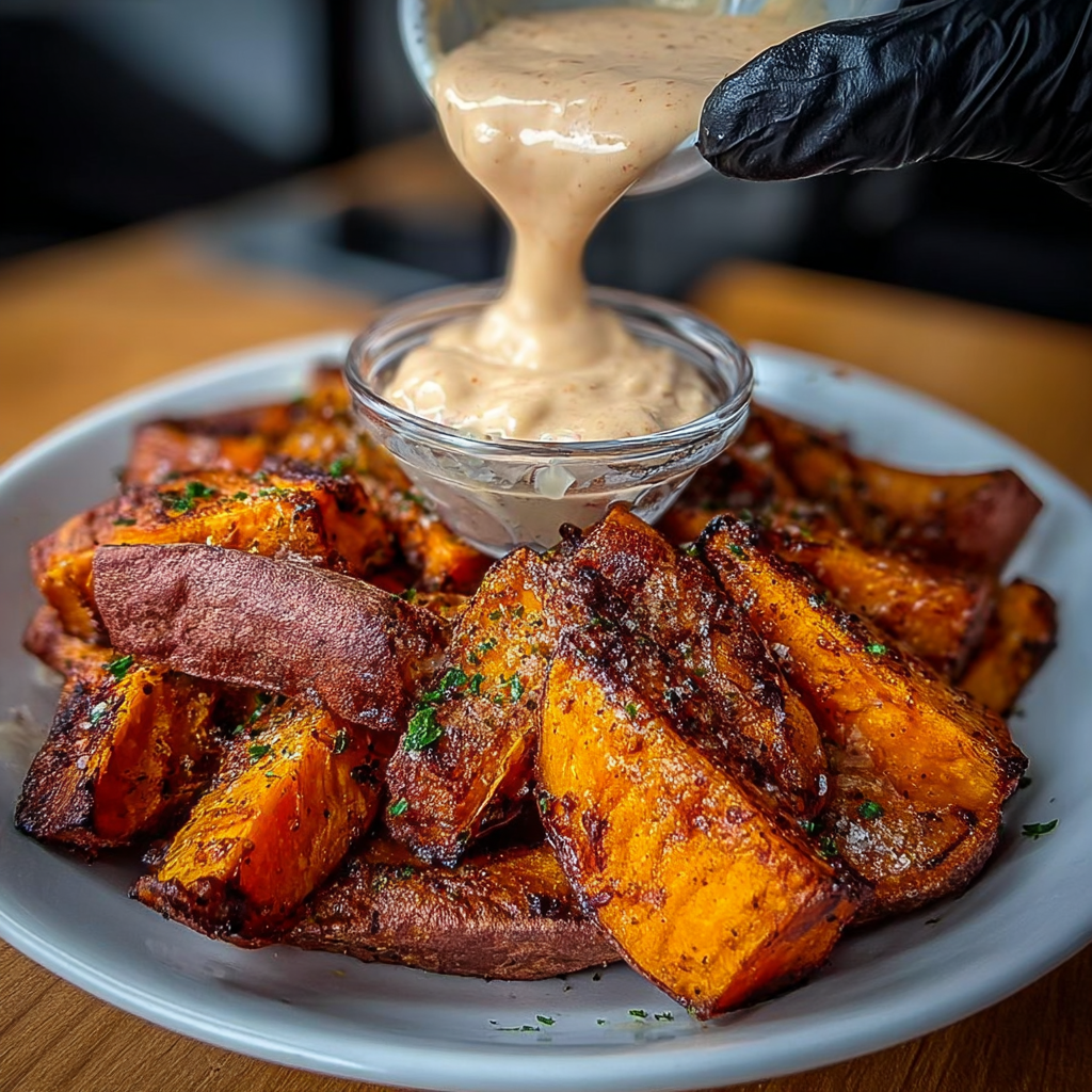Smoky Roasted Sweet Potatoes with Chipotle Mayo