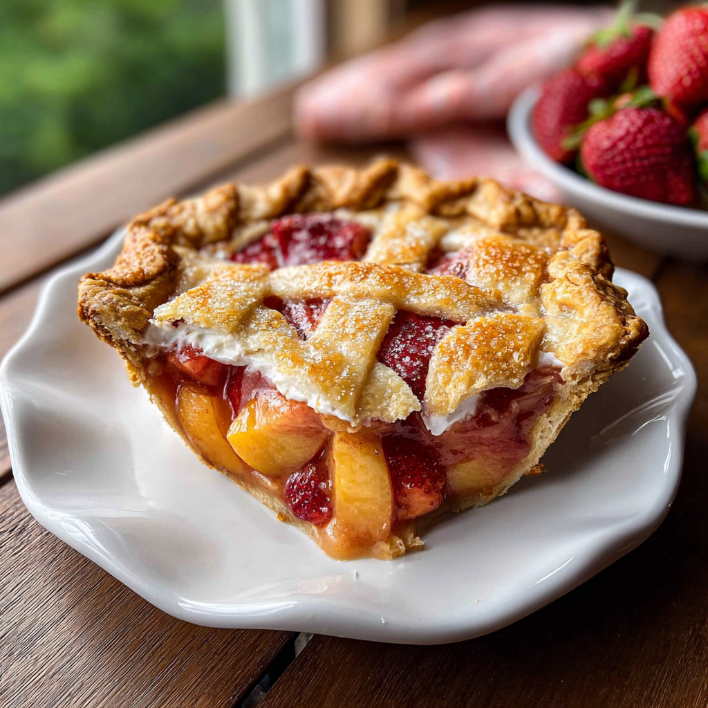 Brown Butter Strawberry Peach Pie