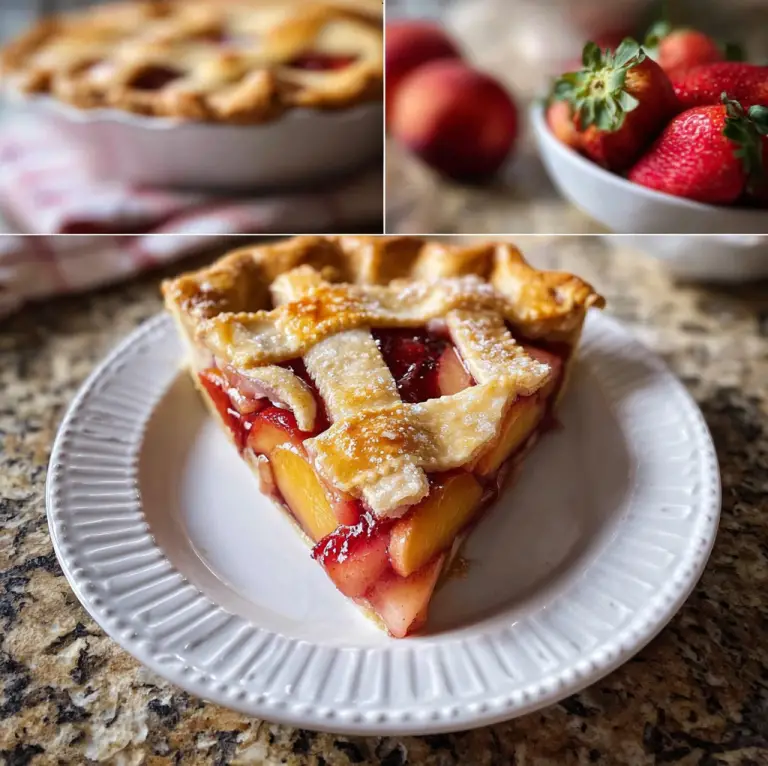 Brown Butter Strawberry Peach Pie