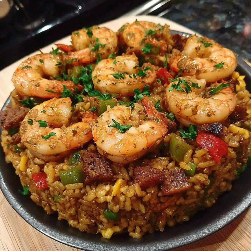 Shrimp Dirty Rice Skillet
