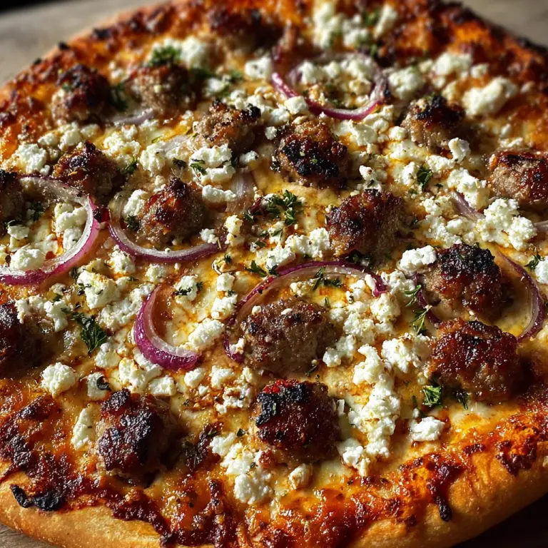 Sweet and Spicy Sausage Feta Honey Pizza