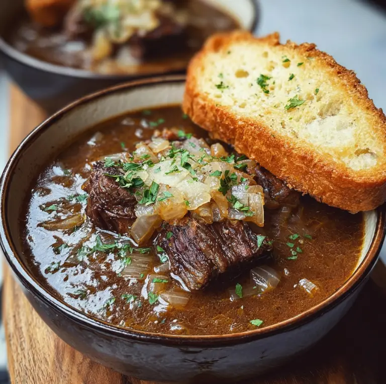 French Onion Beef Short Rib Soup