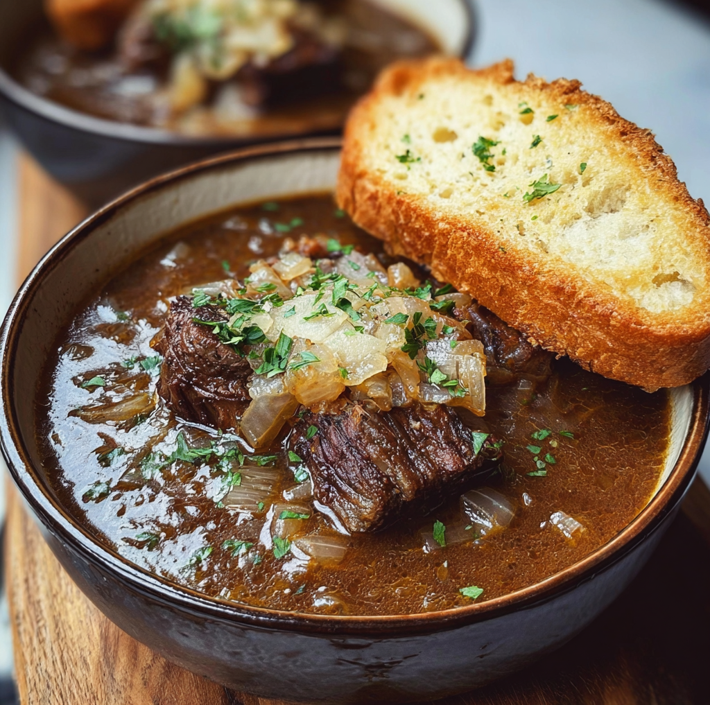 French Onion Beef Short Rib Soup