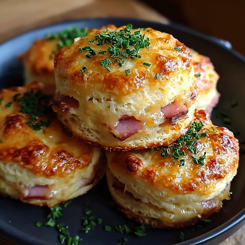 Ham and Cheese Butter Biscuits