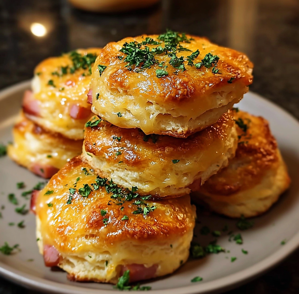 Ham and Cheese Butter Biscuits