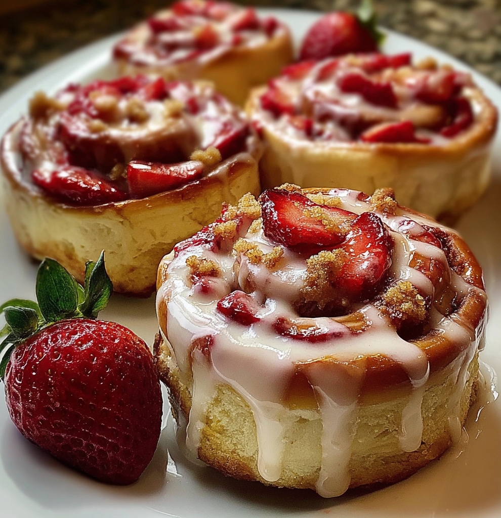 Strawberry Cheesecake Cinnabon Rolls